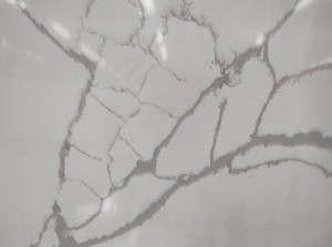 White Calacatta Quartz Stone with gray vein Made in China Granite Look 1003