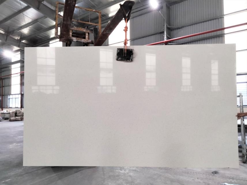 China wholesale Quartz Surface - Factory Wholesale Cheap White Quartz Slab Sparkle Artificial Stone with Mirror – Granjoy