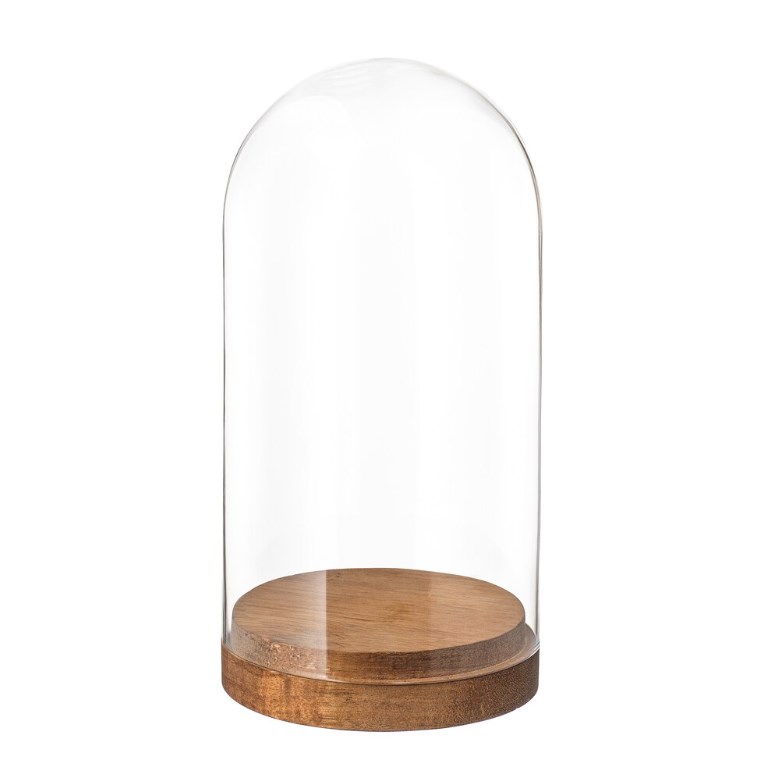Clear Household Candle Cake Stand with Wood Base Glass Dome for Christmas Occasions Manufacturer Wholesale for Restaurant