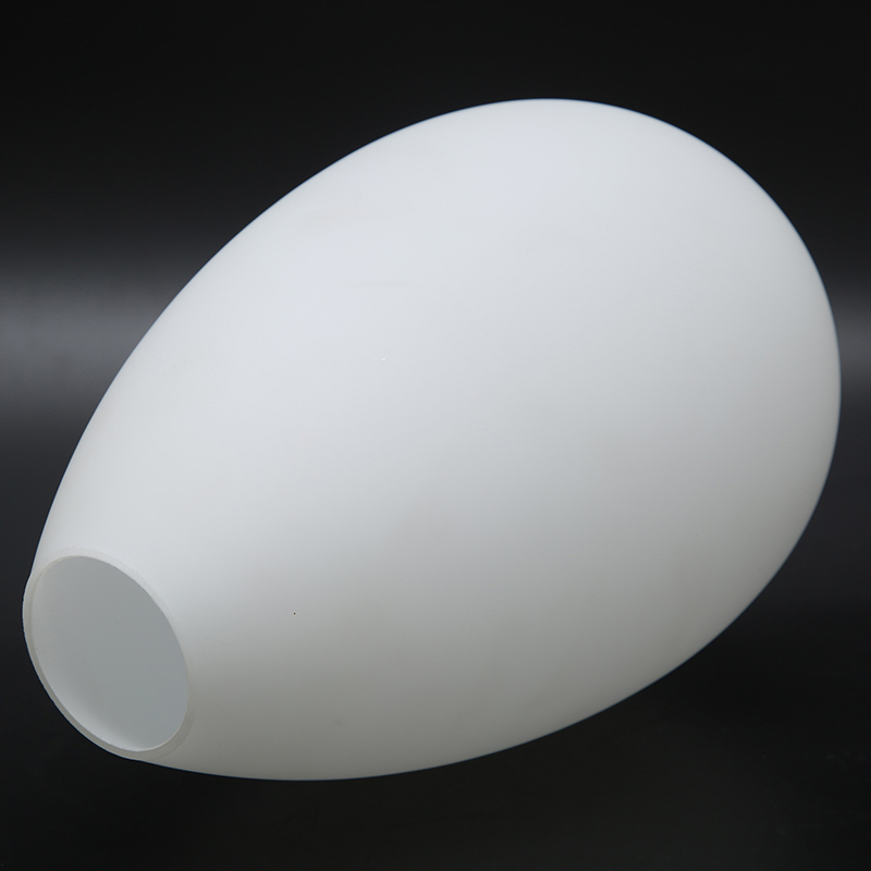 Oval white glass lampshade