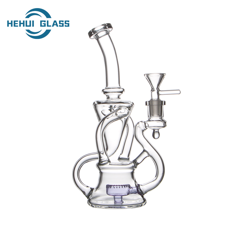 HEHUI RECYCLER GLASS BONG WITH PURPLE PERCOLATOR Featured Image