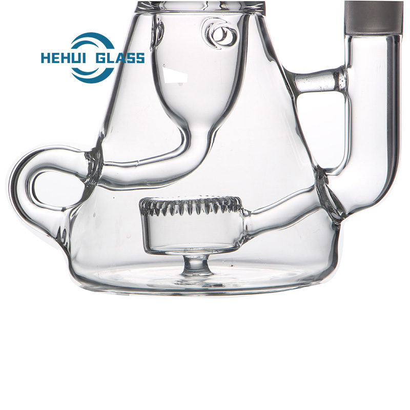 HEHUI RECYCLER GLASS WATER PIPE DAB RIG CONICAL FLASK DESIGN FIT MALE BANGER