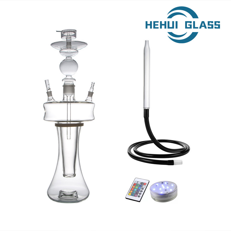 HEHUI GLASS UFO Led Glass Hookah with Medium Glass Vase Stand
