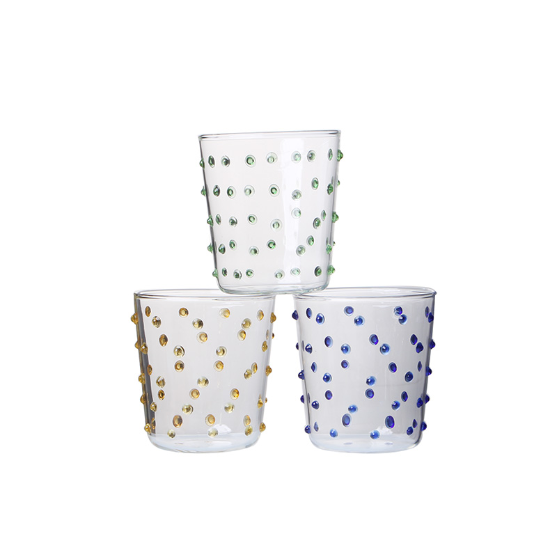 Custom Made Decorative Glasses Heat Resistant Borosilicate Colored Glass Pippa Tumbler for Drinking