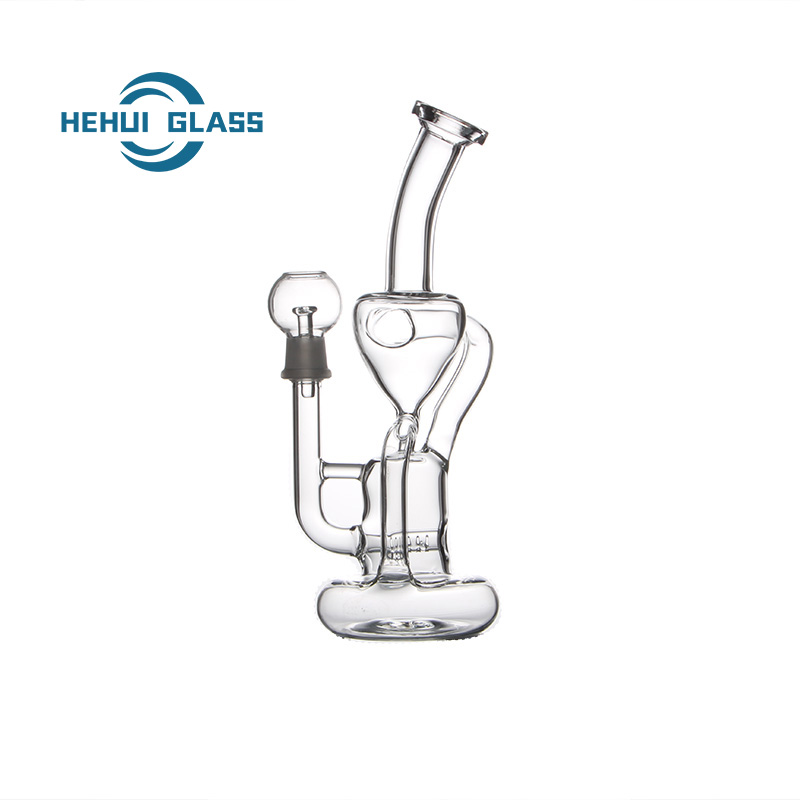 HEHUI Glass Recycler Water Pipe With Funnel Shaped Design