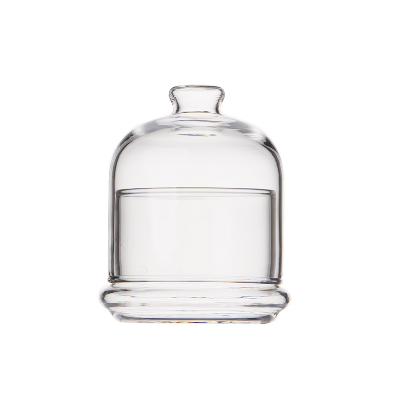 small glass dome with glass base 11