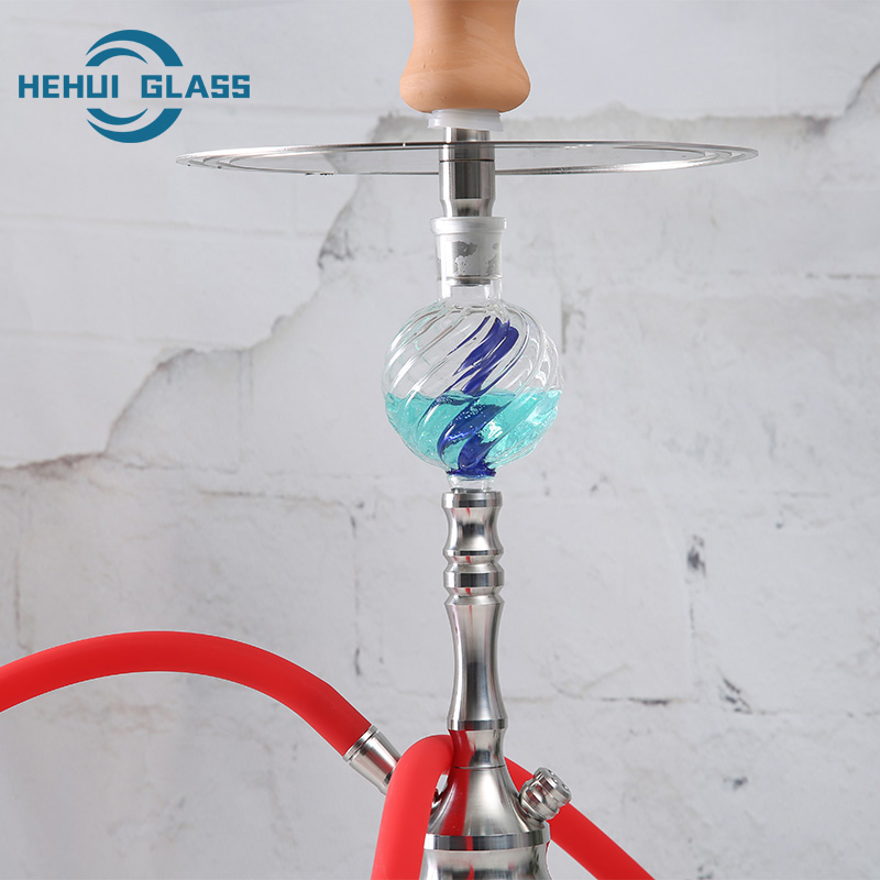 Stripe Globle Ball Glass Molasses Catcher For Hookah Accessory Fill in Color Tube Inside