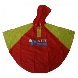 PVC / PEVA Kid poncho waterproof 100% with hoodie, rain wear