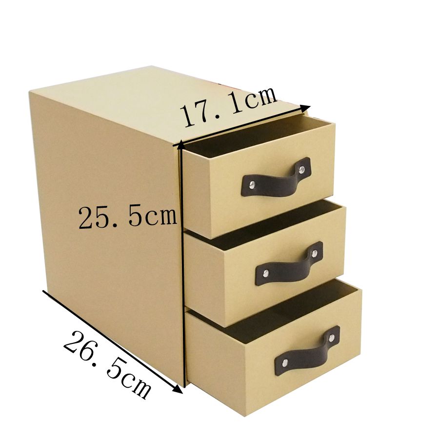 A4 Desktop Office Organizer Cardboard Carton Paper Document File Storage Box With Handles Lid