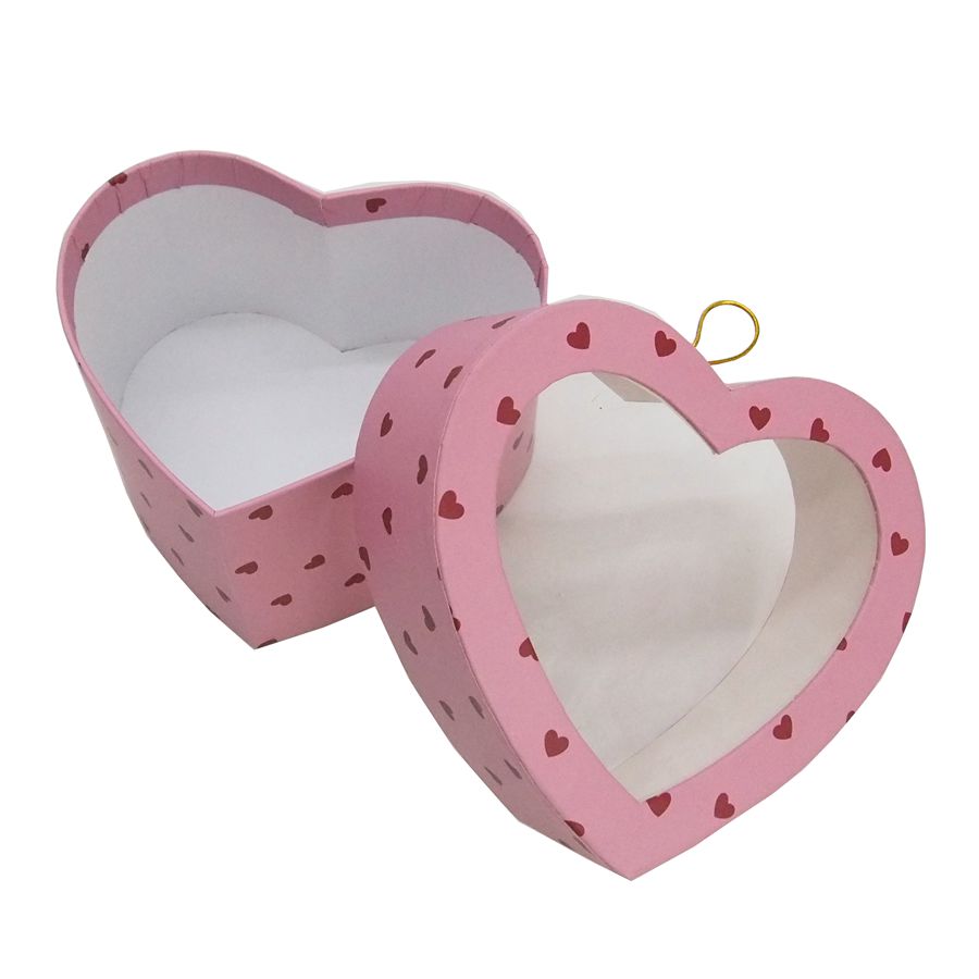 Creative Heart Shaped Gift Box Soap Flower With Clear PVC Window