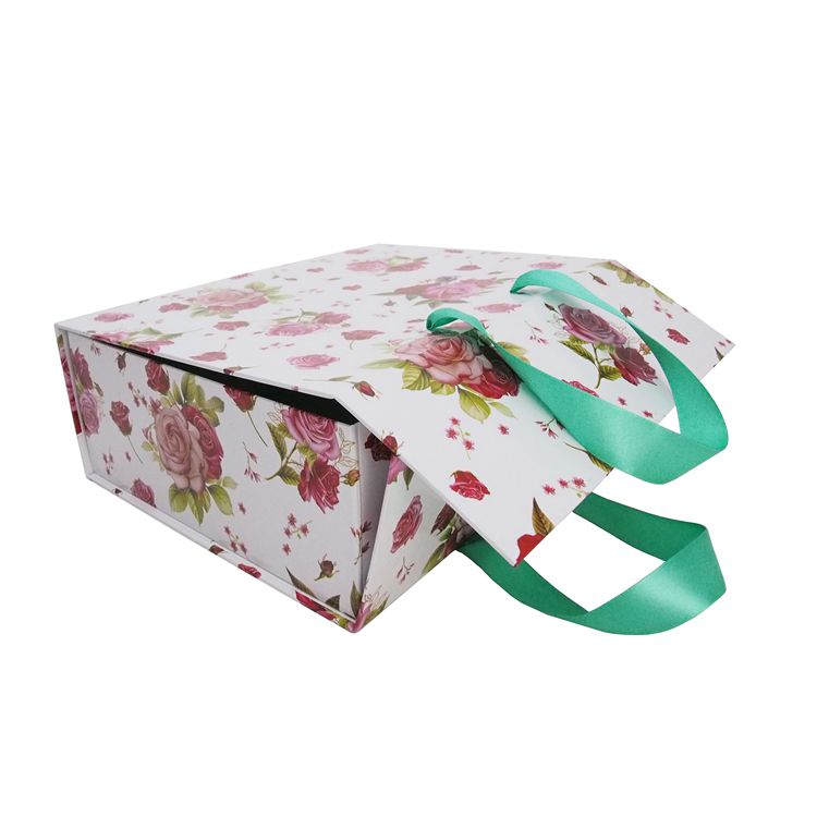 Wholesale Custom Universal Empty Packaging Gift Magnet Flip Cover Ribbon Folding Box