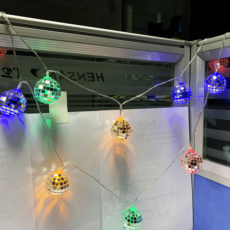 ODM Led String Lights Waterproof Factories –  Christmas Bar KTV Indoor Festival LED Mirror Disco Ball String fairy Light  – Hengsen detail pictures