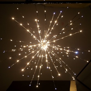 Festival de llums d'estrella d'explosió LED, corda de llums led penjant, impermeable, blanca càlida, figura LED brillant, bola de neu