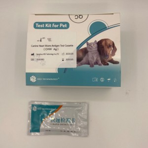 Suņu sirdstārpu CHW antigēna ātrās pārbaudes kasetes veterinārais instruments CHW Ag testa noteikšanai