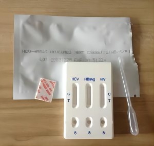 Cassetta di test rapidu combo HBsAg / HCV / HIV