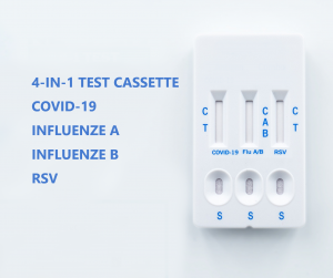 Casete de proba rápida combinado de antíxeno RSV Covid19/influence A+B