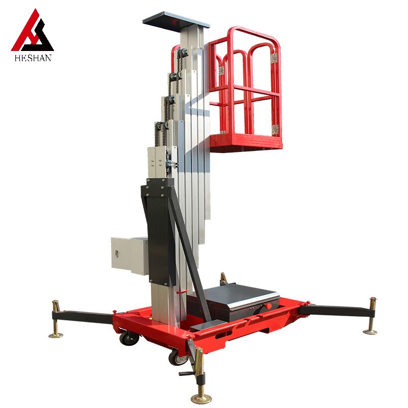 Big Discount Hammer Strength Lifting Platform - Single Mast Aluminum Man Lift with CE – Heshan detail pictures