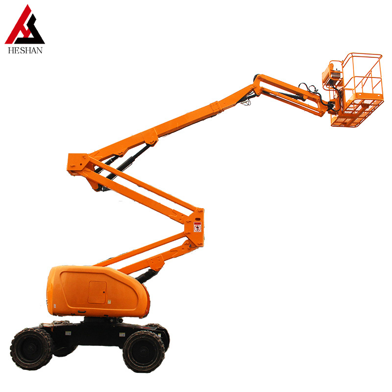 What are some common safety guidelines and regulations for operating an articulated boom lift?