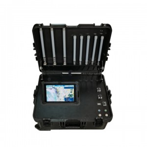 Portable Drone Jammer and Detector Station with a comprehensive drone management and control system.