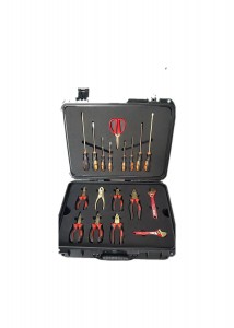 37-Piece Non-Magnetic Non-Sparking Tool Kit for bomb disposal applications.