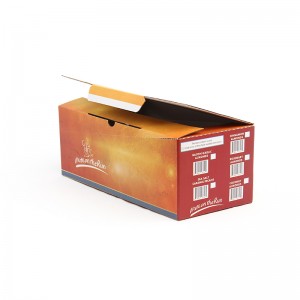 အောက်ခြေကို အလိုအလျောက်သော့ခတ်ထားသော Corrugated Paper Nuts Snacks Packaging Box