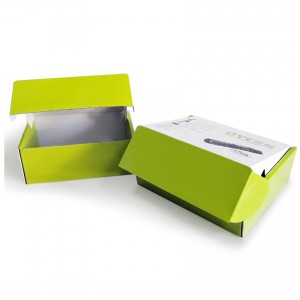Caixa de embalaxe ondulada impresa RETF con inserción de papel