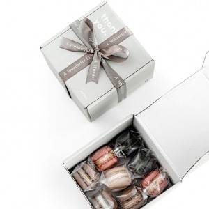 Caixa personalitzada per emportar Galetes de cartró ondulat blanc Caixa d'embalatge de postres dolces