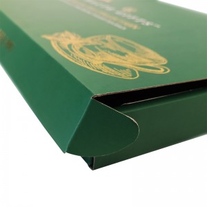 Luxury Gold Hot Stamping Logo Green Gift Box Teh Bag Packaging
