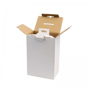 Logo Printed White design on Kraft Bio-Degradable brown Sleeve white conrugated packaging box Set for Cable with Winddown