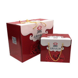 Caixa de agasallo de paquete de cartón ondulado en cor de impresión OEM do fabricante de China con asa