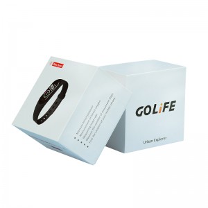 Роскошная белая упаковка, серая картонная крышка и лоток, классическая подарочная картонная коробка для спортивного браслета