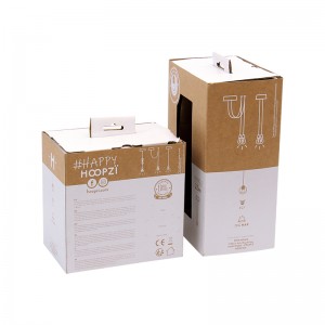 Logo stampato in bianco su scatola di imballaggio ondulata bianca con custodia marrone biodegradabile Kraft Set per cavo con finestra