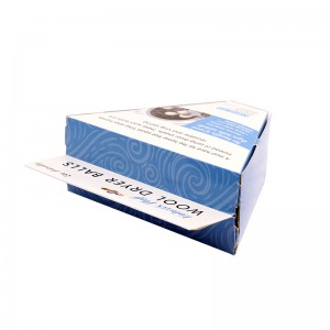 OEM ILogo Design Printed Luxury Triangle 500gsm ivory board Package Paper Box eneHandle for Wool Dryer Balls