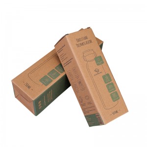 Kraft 100% Degradable Recyclable Packing Paper Box pikeun Stainless Steel Piala Cai