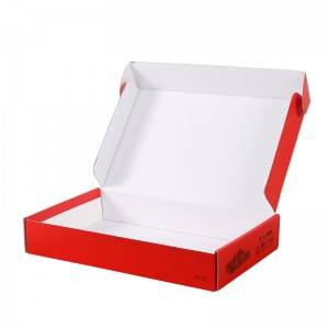 Hot Stamping Ισχυρό κυματοειδές κόκκινο χαρτοκιβώτιο χάρτινο κουτί από χαρτόνι με λαβή