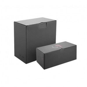 Hideung Logo Emas Corrugated Paket Box Carton pikeun Tea Pot