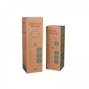 Box aus 100 % abbaubarem, recycelbarem Kraftpapier für Wasserbecher aus Edelstahl