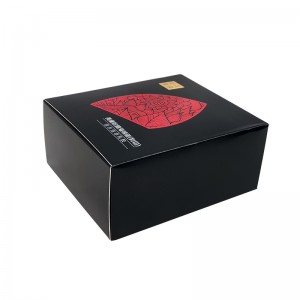 Black Printing Hot Stamping Golden Red Print Paper Gift Box for Cosmetics