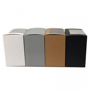Braune Kraftpapierbox, transparente PET-Fenster-Recyclingpapier-Hutverpackung