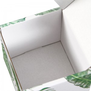 Logo OEM Recyclable Forte Imballaggio Corrugated White Printing on Kraft Paper Square Gift Box for Candle