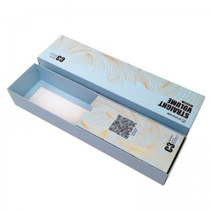 Environmental blue material custom color box gift packaging with Gold