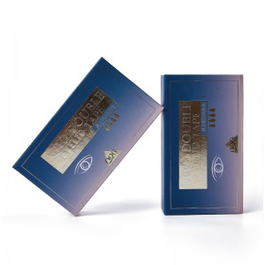 Caixa de regal en forma de llibre de color blau marí de la fàbrica de la Xina Embalatge de pestanyes falses