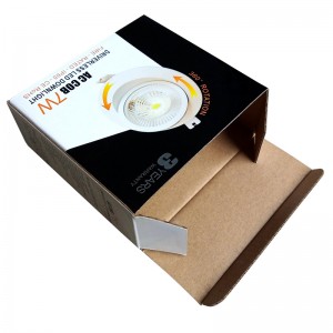 C Black Nipọn Corrugated Paper Box Tuck Top Product Box B-flute LED Packaging