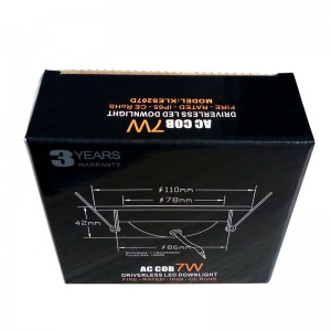 C Black Tebal Corrugated Paper Box Tuck Top Product Box B-flute LED Packaging