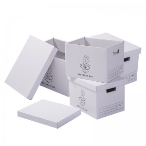 हैंडल के साथ प्रिंटिंग स्टोरेज ऑफिस डेस्कटॉप ऑर्गनाइज़र नालीदार फोल्डिंग बॉक्स