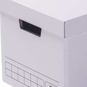 Printing Storage Office Desktop Organizer လက်ကိုင်ပါရှိသော Corrugated Folding Box