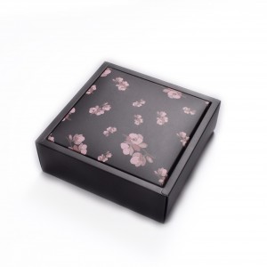Rosafarbene 2-teilige Papier-Geschenkbox, 400 g/m², Faltschachtel aus weißem Karton mit Band