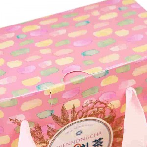 Ružová darčeková krabička 22pt kartónová farebná kartónová papierová krabička s držadlom