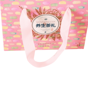 Pink Gift Box 22pt Card Color Cardboard Paper Box na May Ribbon Handle