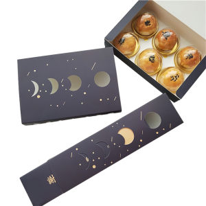 Fanontam-pirinty Matte White Cardboard Paper Dessert Packaging Box miaraka amin'ny Sleeve Outer Sleeve